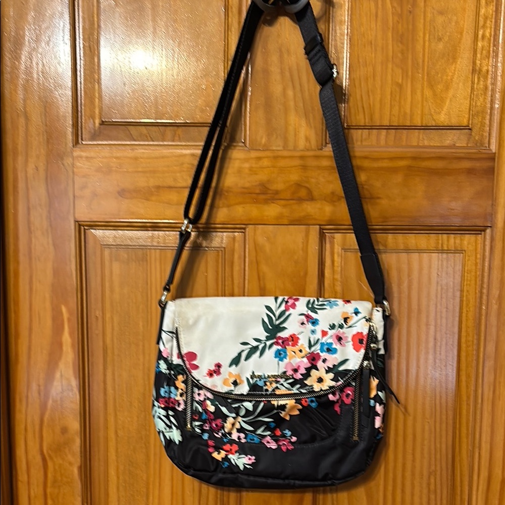 Karl Lagerfeld Floral Black and Cream Women's Bag